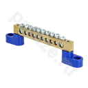 Шина нулевая 8х12мм 125А 10 отверстий 2 изолятора стойка латунь EKF PROxima