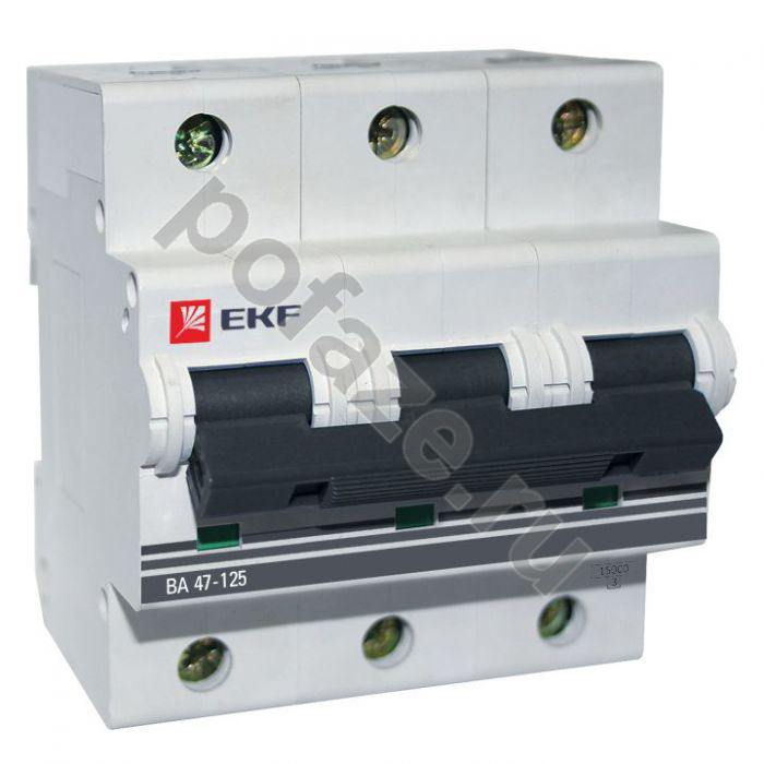 Автоматический выключатель EKF ВА 47-125 PROxima 3П 100А (C) 15кА