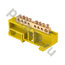Шина 0 N 6х9мм 8 отверстий латунь желтый изолятор на DIN-рейку розничный стикер EKF PROxima