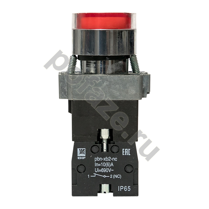 Кнопка BA42 с подстветкой 230В красная NC IP65 EKF PROxima