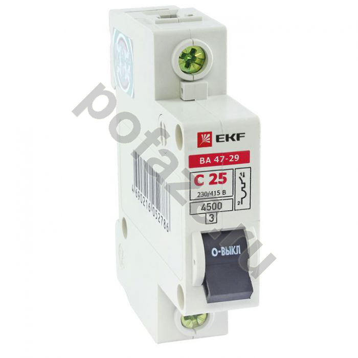 Автоматический выключатель EKF ВА 47-29 Basic 1П 6А (C) 4.5кА