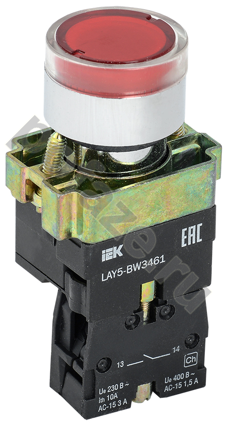 Кнопка управления красная LAY5-BW3461 1но с подсветкой 240В IEK