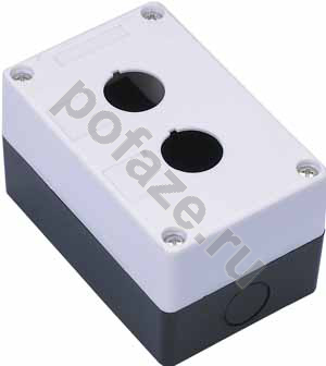 Пост кнопочный Ф22 2 места КП-101 с кабельным вводом для устройств сигнализации и управления белый DEKraft