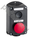 Пост управления ПКЕ 212-2 У3, 10А, 660В, 2 элемента, чёрный цилиндр и красный гриб, накладной, IP40 Электротехник