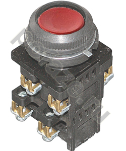 Выключатель кнопочный КЕ-182 У2 исп.8, красный, 1з+2р, цилиндр, IP54, 10А, 660В Электротехник