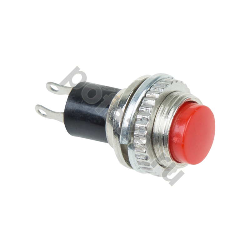 Выключатель-кнопка металл 220V 2А (2с) (ON)-OFF 10.2 красная Mini REXANT