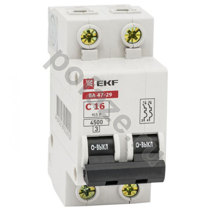 Автоматический выключатель EKF ВА 47-29 Basic 2П 6А (C) 4.5кА