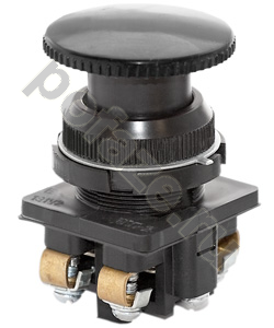 Выключатель кнопочный КЕ-191 У2 исп.4, черный, 1з, гриб без фиксации, IP54, 10А, 660В Электротехник