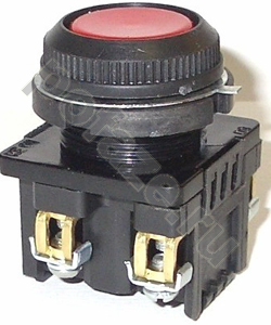 Выключатель кнопочный КЕ-181 У2 исп.5, красный, 1р, цилиндр, IP54, 10А,660В Электротехник