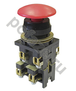 Выключатель кнопочный ВК30-10-11130-40 У2, красный, 1з+1р, гриб без фиксации, IP40, 10А. 660В Электротехник