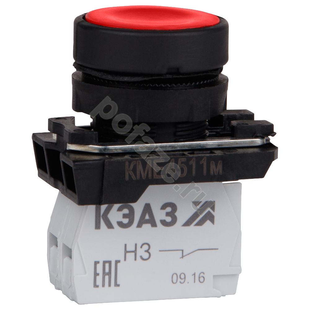 Кнопка КМЕ4522м-красный-2но+2нз-цилиндр-IP54 КЭАЗ