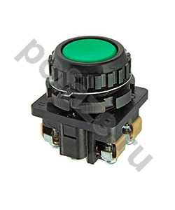 Выключатель кнопочный ВК30-10-11110-54 У2, зелёный, 1з+1р, цилиндр, IP54, 10А. 660В Электротехник