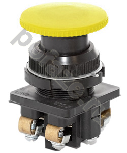 Выключатель кнопочный КЕ-191 У2 исп.1, жёлтый, 2з, гриб без фиксации, IP54, 10А, 660В Электротехник