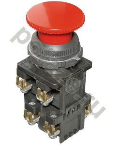 Выключатель кнопочный КЕ-192 У2 исп.9, красный, 3р, гриб без фиксации, IP54, 10А, 660В Электротехник