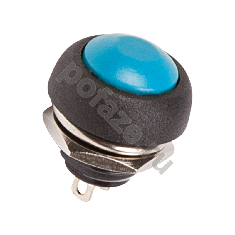 Выключатель-кнопка 250V 1А (2с) OFF-(ON) Б/Фикс синяя Micro REXANT