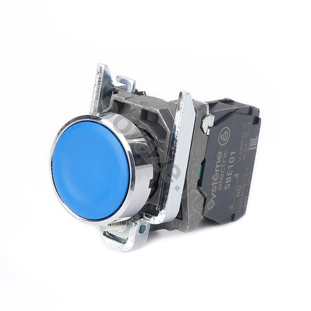 Кнопка SB4 в сборе модульная 22мм синяя с возвратом металл 1НО Systeme Electric