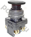 Выключатель кнопочный КЕ-131 У3 исп.5, черный, 1р, гриб с фиксацией, IP40, 10А, 660В Электротехник