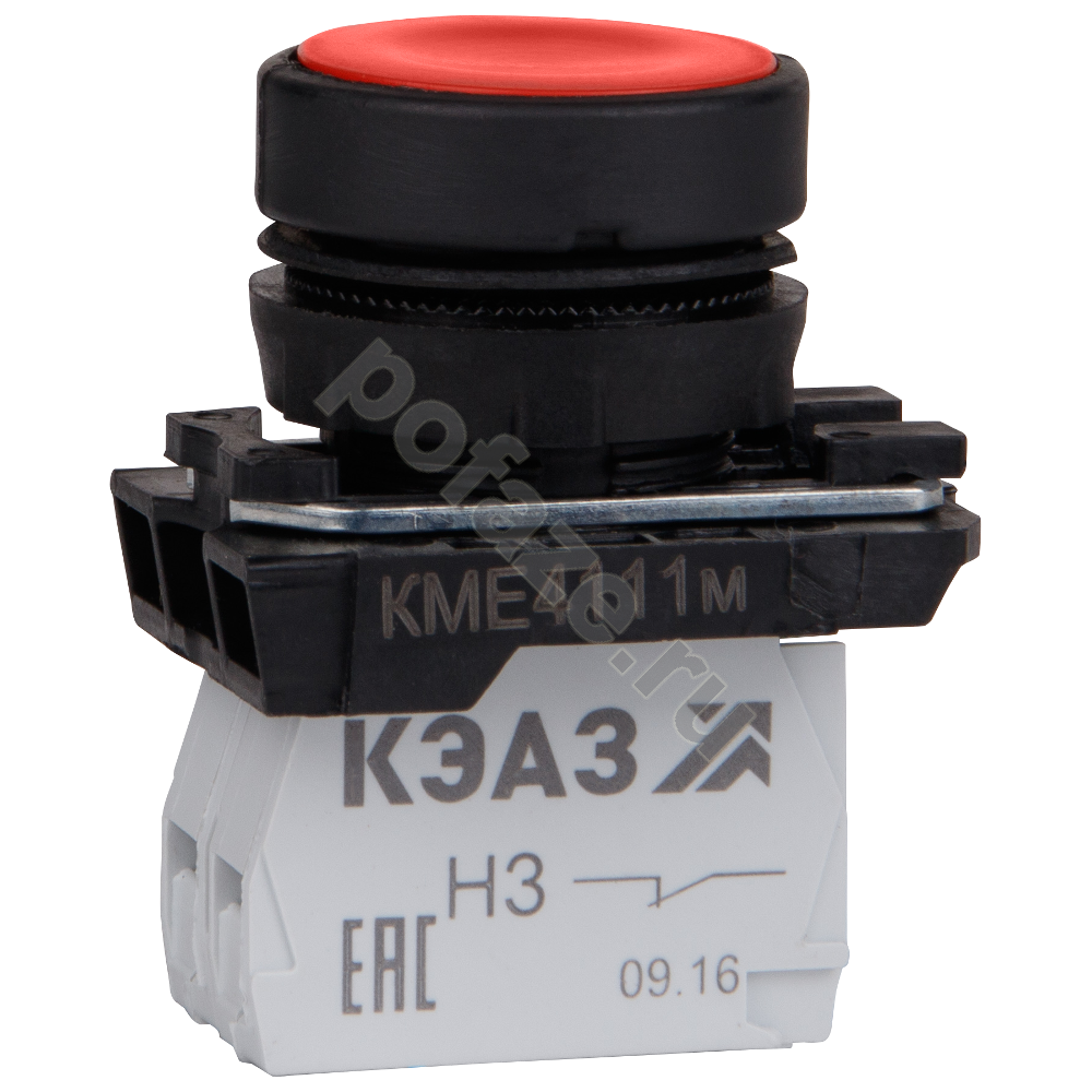 Кнопка КМЕ4501м-красный-0но+1нз-цилиндр-IP54 КЭАЗ
