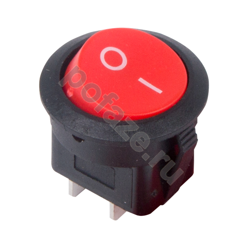 Выключатель клавишный круглый 250V 6А (2с) ON-OFF красный REXANT
