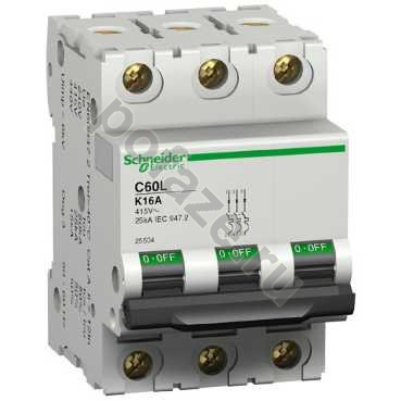 Автоматический выключатель Schneider Electric iC60L 3П 1А (K) 4.5кА