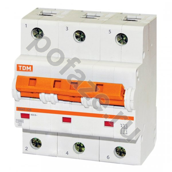 Автоматический выключатель TDM ELECTRIC ВА47-125 3П 35А (D) 15кА