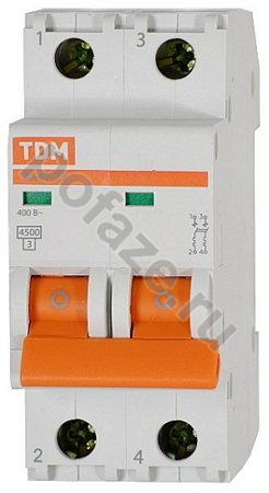 Автоматический выключатель TDM ELECTRIC ВА47-29 2П 2А (C) 4.5кА