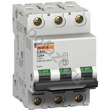 Автоматический выключатель Schneider Electric iC60L 3П 32А (C) 4.5кА