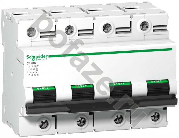 Автоматический выключатель Schneider Electric Acti 9 C120N 4П 100А (B) 10кА