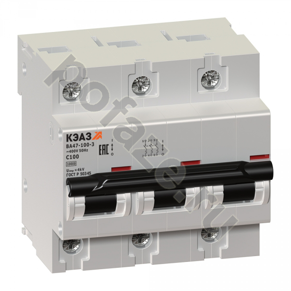 Автоматический выключатель КЭАЗ ВА47-100 3П 100А (C) 10кА