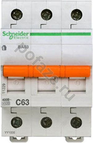 Автоматический выключатель Schneider Electric Домовой ВА63 3П 63А (C) 4.5кА