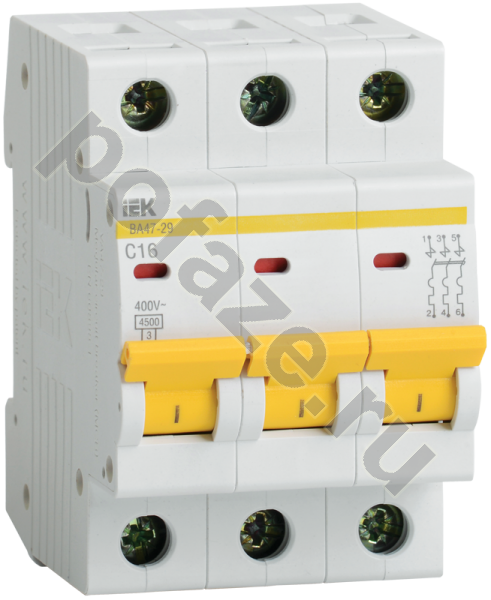 Автоматический выключатель IEK ВА47-29 3П 8А (B) 4.5кА