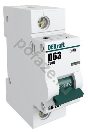 Автоматический выключатель DEKraft ВА-201 1П 63А (D) 10кА