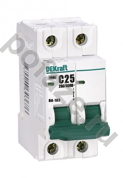 Автоматический выключатель DEKraft ВА-103 2П 25А (C) 6кА