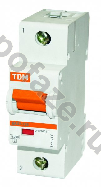 Автоматический выключатель TDM ELECTRIC ВА47-125 1П 63А (C) 15кА
