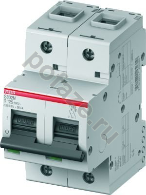 Автоматический выключатель ABB S802N 2П 80А (D) 25кА