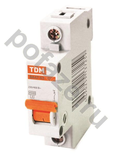 Автоматический выключатель TDM ELECTRIC ВА47-63 1П 10А (C) 4.5кА