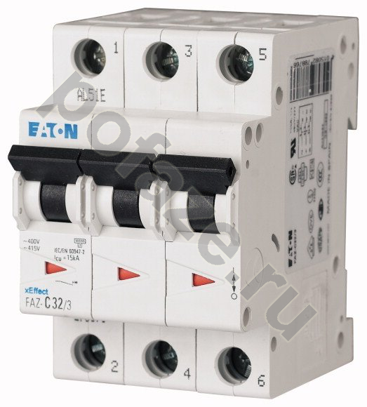 Автоматический выключатель EATON 3П 10А (C) 10кА