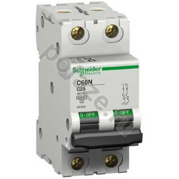 Автоматический выключатель Schneider Electric C60N 2П 10А (C) 6кА