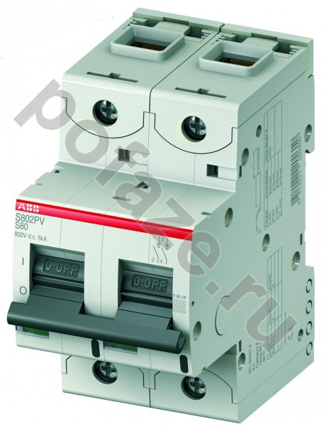 Автоматический выключатель ABB S802PV 2П 100А (S) 5кА (DC)