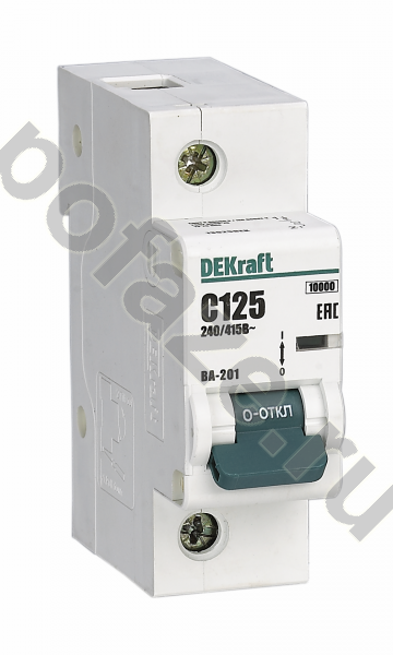 Автоматический выключатель DEKraft ВА-201 1П 125А (C) 10кА