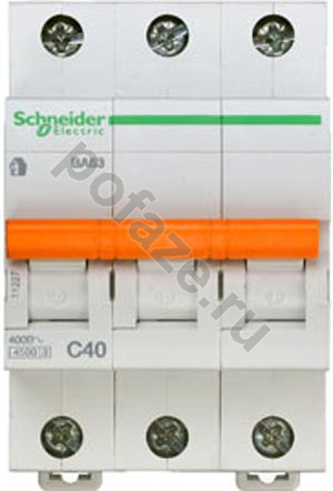Автоматический выключатель Schneider Electric Домовой ВА63 3П 40А (C) 4.5кА