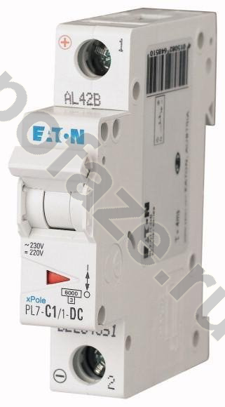 Автоматический выключатель EATON 1П 1А (C) 10кА