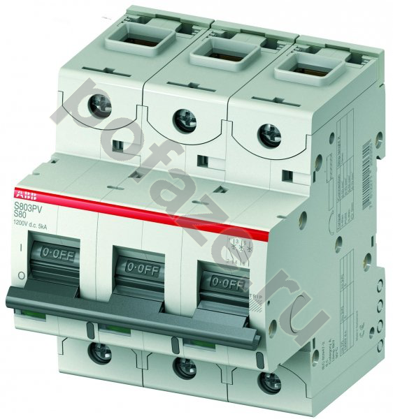 Автоматический выключатель ABB S803PV 3П 80А (S) 5кА (DC)