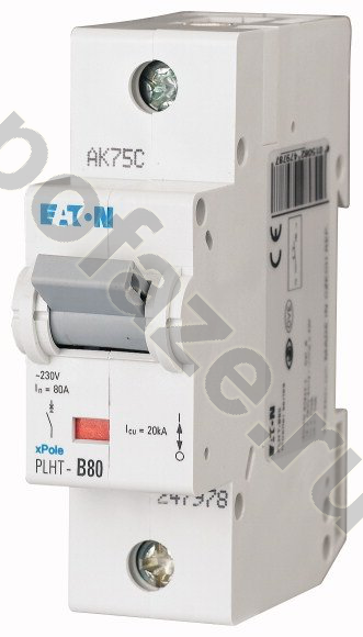 Автоматический выключатель EATON 1П 80А (C) 20кА