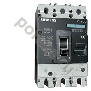 Автоматический выключатель стационарный Siemens VL250H 4П 250А 70кА (IP20)