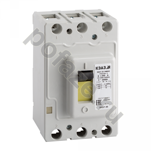 Автоматический выключатель стационарный КЭАЗ ВА57-35-640010 3П 250А 40кА (IP20)