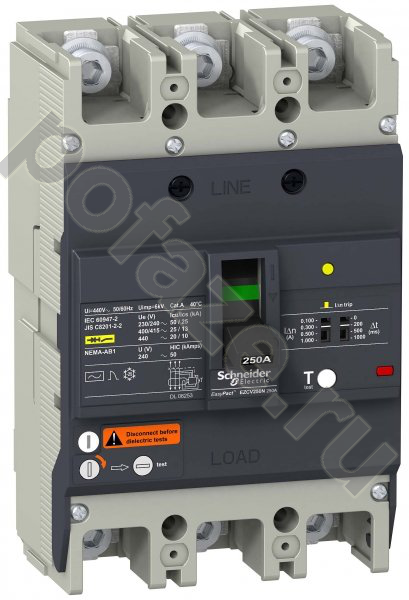 Автоматический выключатель стационарный Schneider Electric EasyPact EZC 3П 250А 25кА (IP20)