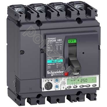 Автоматический выключатель стационарный Schneider Electric Compact NS630 4П 250А 85кА (IP30)