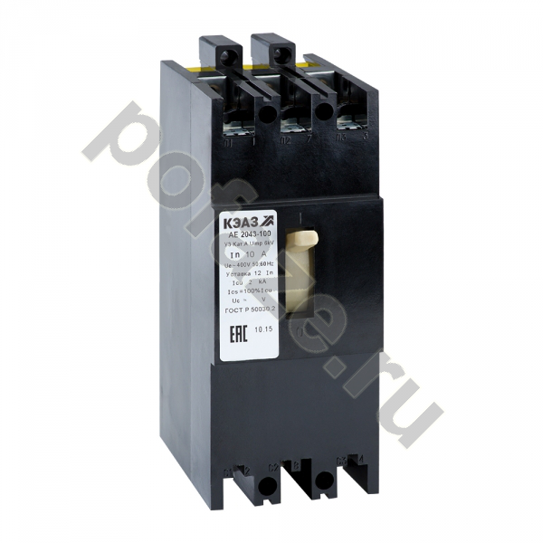 Автоматический выключатель стационарный КЭАЗ АЕ2043-120 3П 16А 2.5кА (IP00)