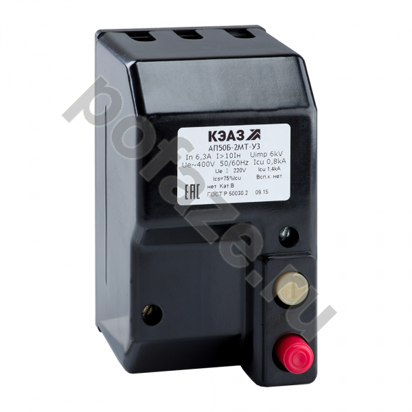 Автоматический выключатель КЭАЗ АП50Б-2МТ 2П 6.3А 0.8кА (IP00)